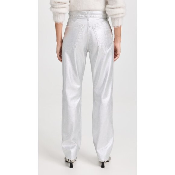 Madewell The '90s Straight Leg Jeans in Silver Foil Size 32 - Picture 5 of 15